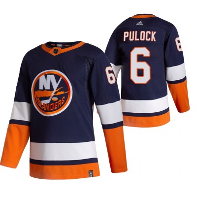 New York New York Islanders #6 Ryan Pulock Navy Blue Men's Adidas 2020-21 Reverse Retro Alternate NHL Jersey